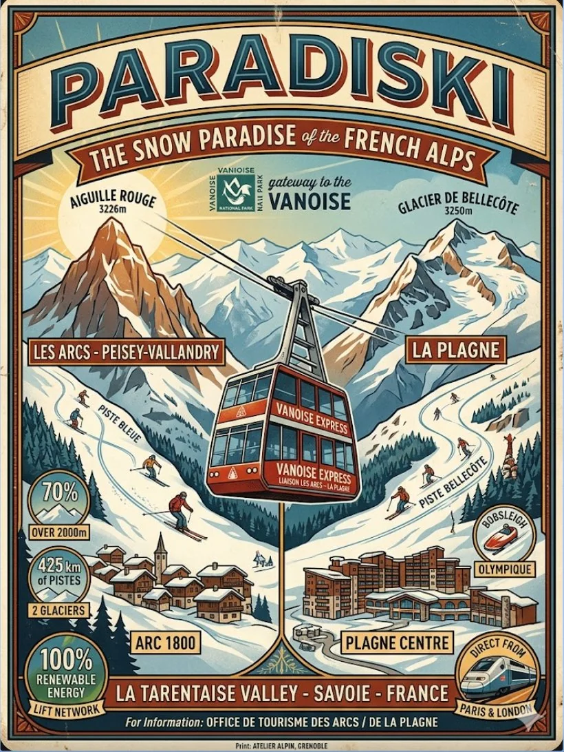 Paradiski — Vanoise Express connecting Les Arcs and La Plagne